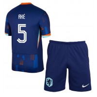 Netherlands Nathan Ake #5 Replica Away Minikit Euro 2024 Short Sleeve (+ pants)
